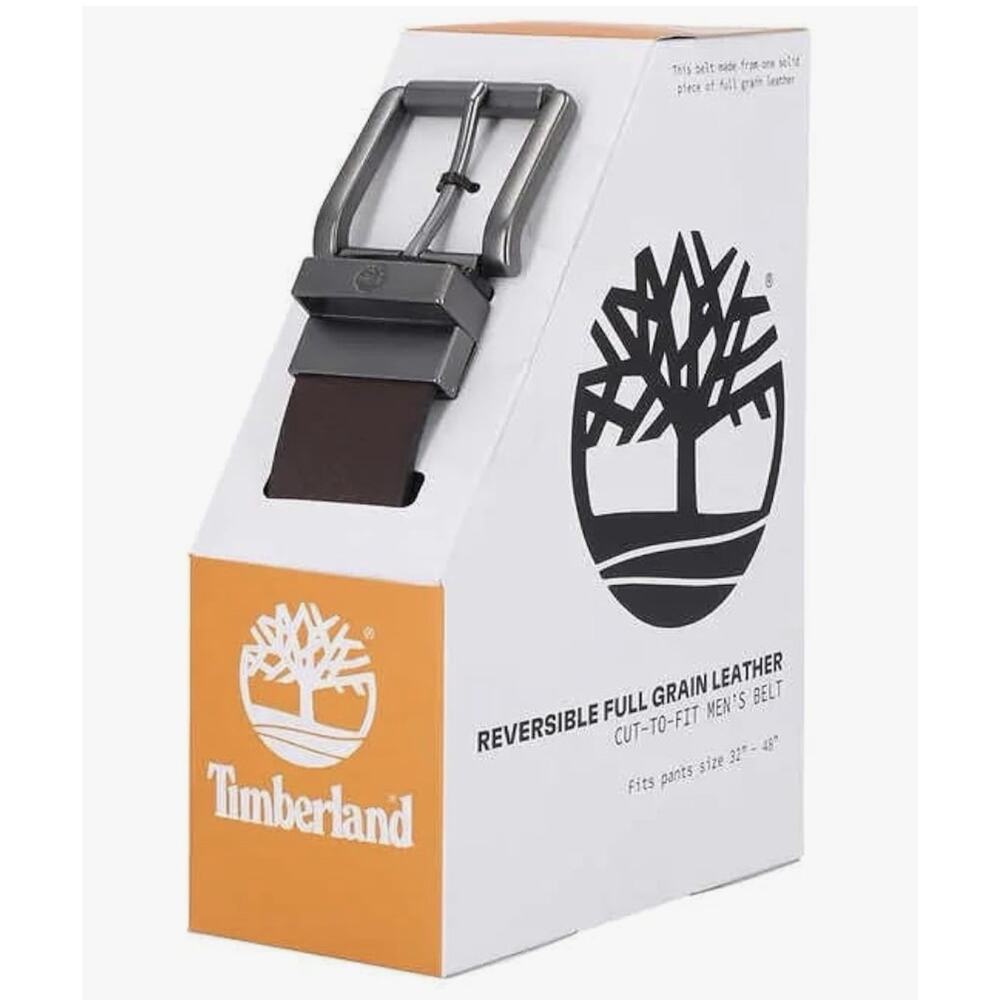 Timberland Men's Reversible Leather Belt Reversible Full Grain Leather NEW